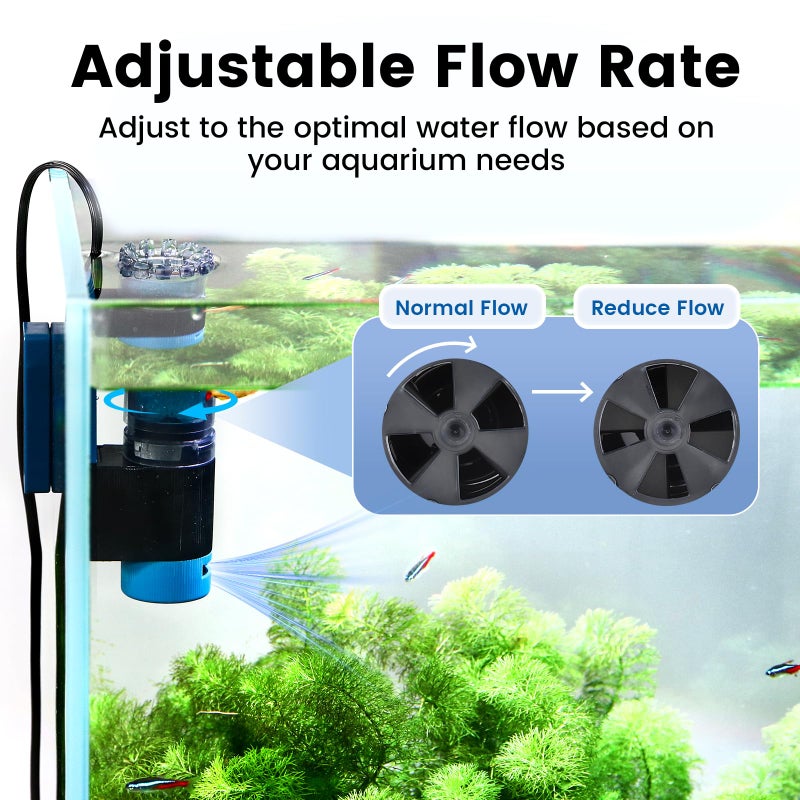 Hygger CO2 Aquarium Surface Skimmer, 96 GPH Flow Rate â€“ Ideal for Freshwater & Saltwater Compatible, 5W â€“ Efficient Waste Removal - Image 3