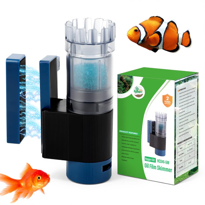 Hygger CO2 Aquarium Surface Skimmer, 96 GPH Flow Rate â€“ Ideal for Freshwater & Saltwater Compatible, 5W â€“ Efficient Waste Removal - Image 1