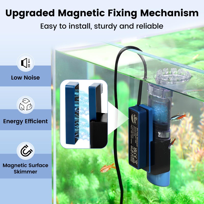 Hygger CO2 Aquarium Surface Skimmer, 96 GPH Flow Rate â€“ Ideal for Freshwater & Saltwater Compatible, 5W â€“ Efficient Waste Removal - Image 4