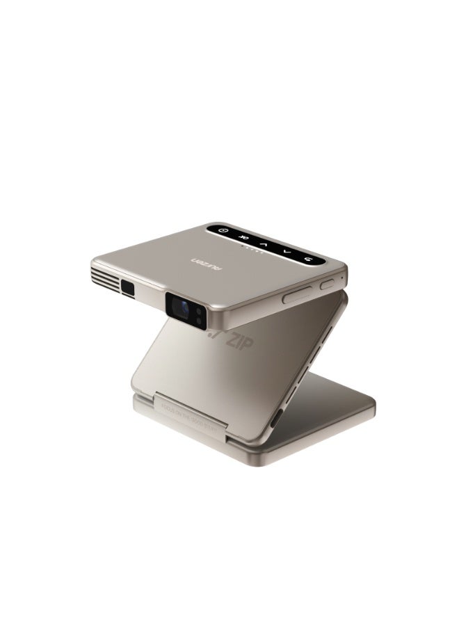 Aurzen ZIP Tri-Fold Mini Projector, Ultra Portable Pocket Projector, 720P DLP, 100 ANSI Lumens, Wireless Screen Mirroring (No WiFi), Bluetooth 5.4, 5000mAh Battery - Image 3