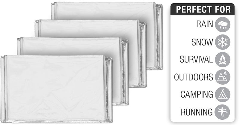 Swiss Safe Emergency Mylar Thermal Blankets + Bonus Space Blanket - Compact & Insulated for Cold Weather - Designed for NASA, Outdoor Camping, Survival, First Aid Car Kit - Silver, 25 Pack - Image 3
