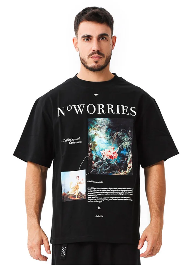 فريق تنجيم TANJIM SQUAD - NO WORRIES T-SHIRT BLACK