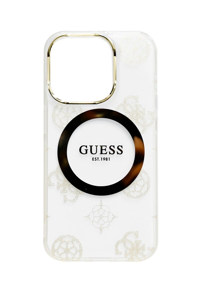 GUESS GUESS MAGSAFE IML CASE IPHONE 15 PRO GOLD/TRANSPARENT