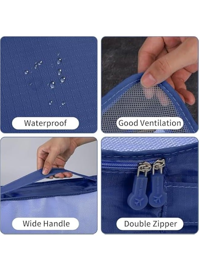 TRASSLE Packing Cubes for Suitcases Travel Luggage Organiser Bags, 3 Packing Cube + 3 Laundry Bags for Backpack Clothes Storage Waterproof Large Medium Small 6 Set, Navy  - Image 5