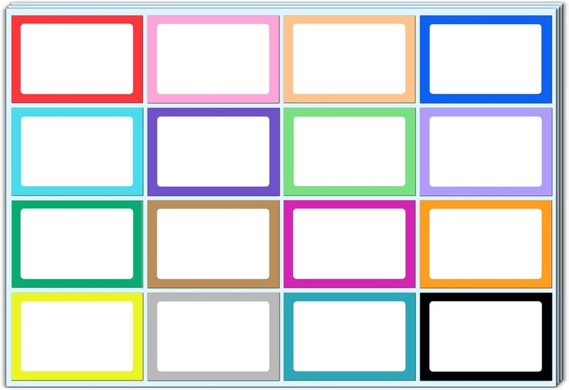 TownStix 400 قطعة ملصقات أسماء ملصقات ملونة 16 لون متنوع 3 × 2 بوصة - Image 1