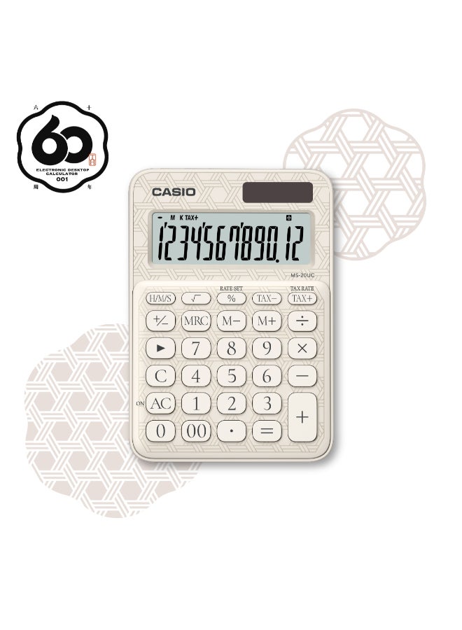 CASIO  MS-20UC-JWE-W-DC  Desktop Calculator white