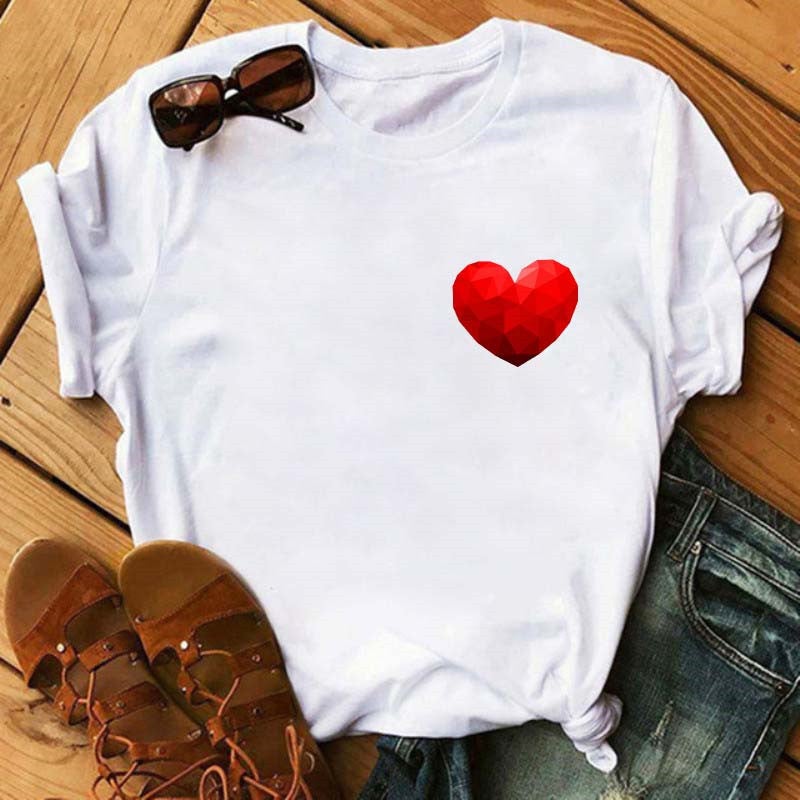 Cross-border supply T-shirt printed T-shirt women's short-sleeved women's clothing - Image 1
