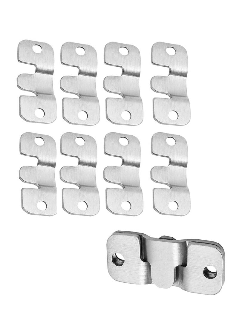 KASTWAVE 4Pairs Flush Mount Brackets Heavy Duty Picture Hangers Z-Clip Interlock Photo Frame Hook Metal Keyhole Hangers for Hanging Headboards (44 x 19mm) - Image 1