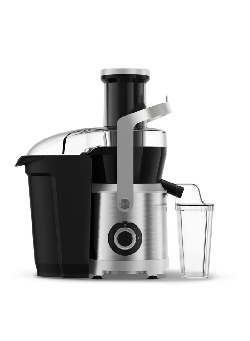Moulinex Juicer | Nutri XXL Easy-to-Use Juice Extractor | XXL Feeding Tube | Full Fruit Insertion |Drip-Stop Protection | 2 Speeds | 2.2 L Pulp Container, 0.8 L Juice Container 2.2 L 1000 W JU660D27 Black & Silver - Image 3