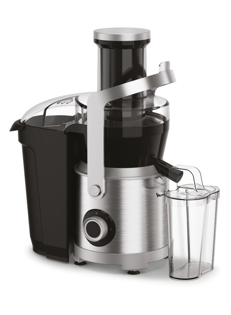 Moulinex Juicer | Nutri XXL Easy-to-Use Juice Extractor | XXL Feeding Tube | Full Fruit Insertion |Drip-Stop Protection | 2 Speeds | 2.2 L Pulp Container, 0.8 L Juice Container 2.2 L 1000 W JU660D27 Black & Silver - Image 2