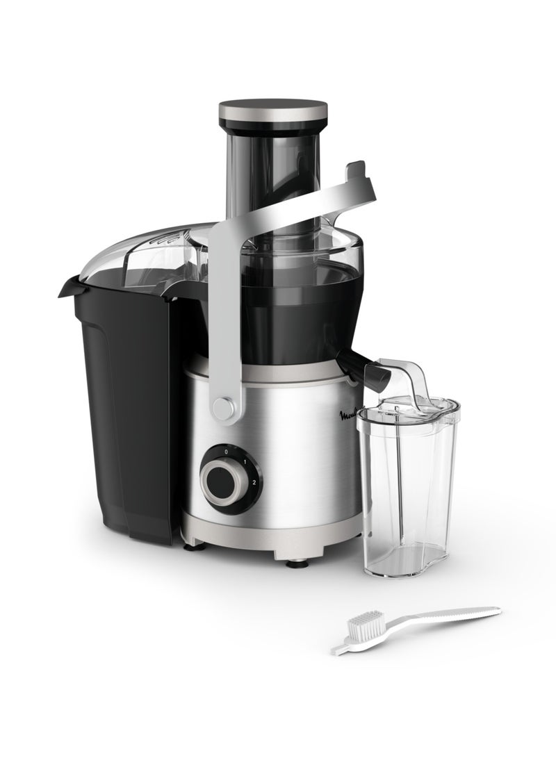 Moulinex Juicer | Nutri XXL Easy-to-Use Juice Extractor | XXL Feeding Tube | Full Fruit Insertion |Drip-Stop Protection | 2 Speeds | 2.2 L Pulp Container, 0.8 L Juice Container 2.2 L 1000 W JU660D27 Black & Silver - Image 4