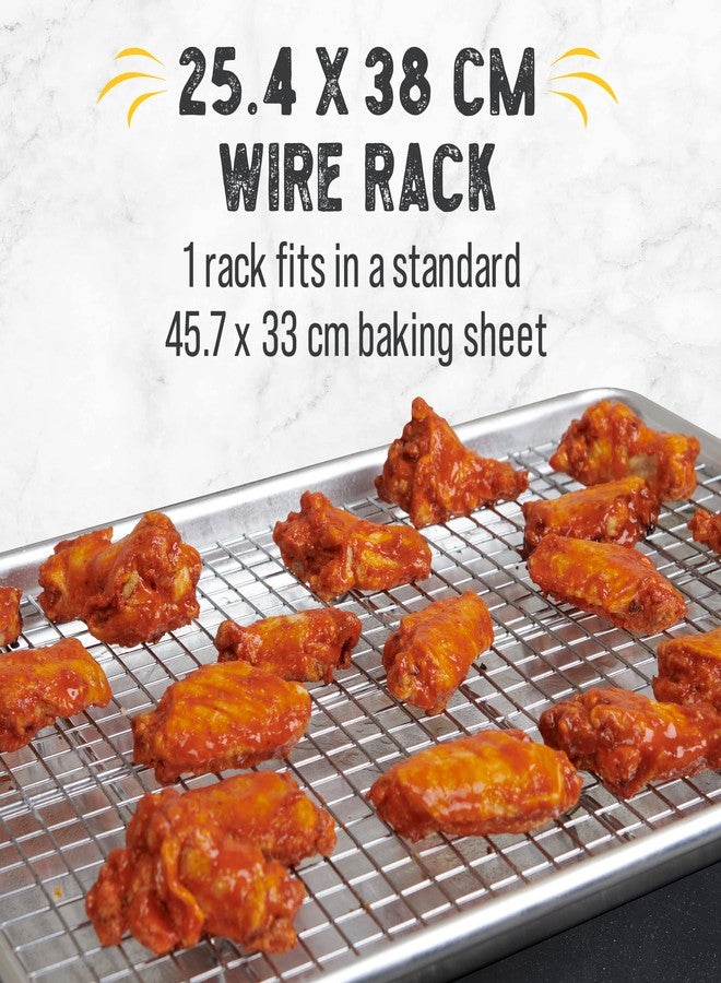 تشيكرد شيف رف تبريد من تشيكرد شيف للطهي والخبز - طقم من قطعتين من الفولاذ المقاوم للصدأ، مقاس 10 × 15 بوصة، رف تبريد سلكي آمن للاستخدام في الفرن - Image 3