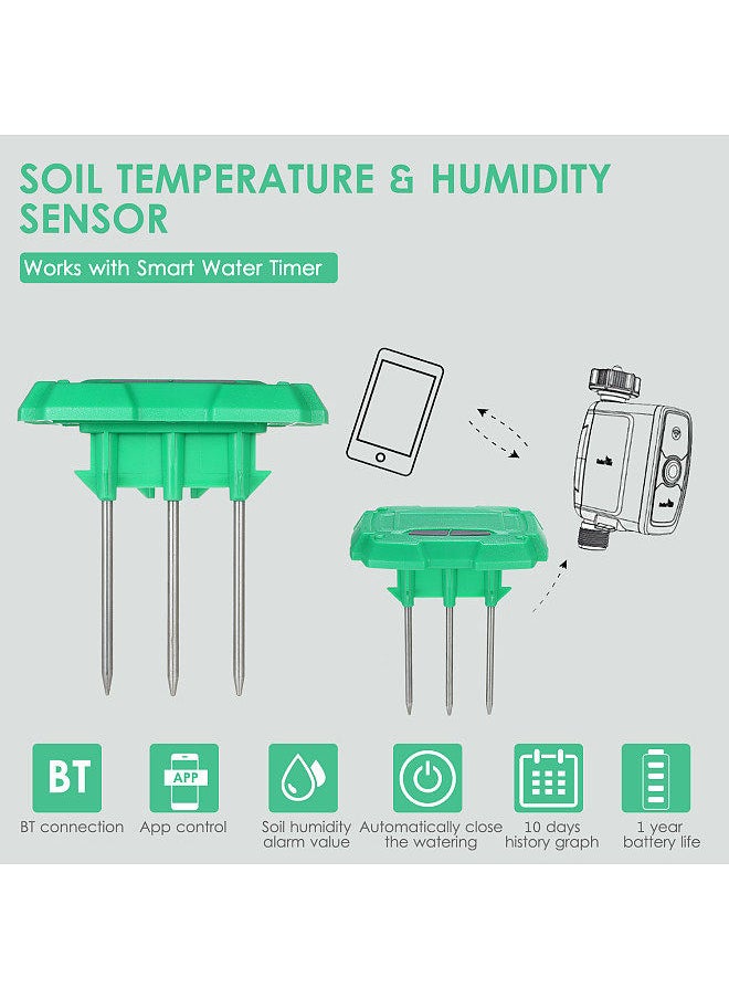 Generic - BT App Control Soil Temperature Moisture Sensor Meter Irrigation Soil Thermometer Humidity Sensor Tester Works with Smart Water Timer - Image 1