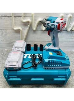 TOTAL Super Total 20V Cordless Impact Wrench with Brushless Motor, 1/2" Square Drive, 400Nm Fastening Torque, 550Nm Nut-Busting Torque, 0-2900 BPM, LED Work Light, Includes 2x 2.0Ah Batteries & Charger, 3 Sockets & Carrying Case  - Image 3