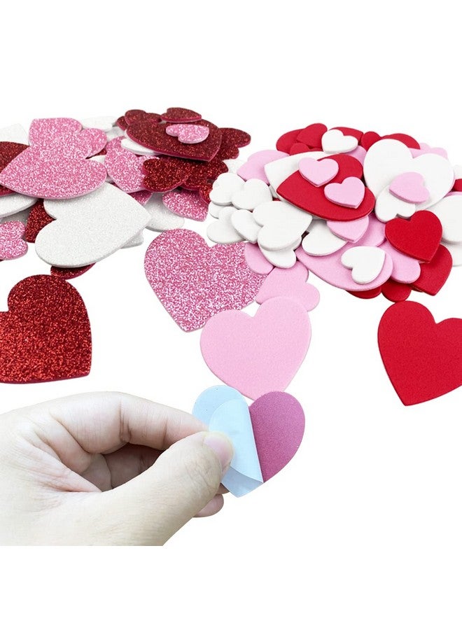 QINGQIU Valentines Day Crafts Set with 100 Heart Doilies, 4 Bags Foam Heart Stickers for Valentines Day Decor Kids Decoration Gifts Party Supplies - Image 5