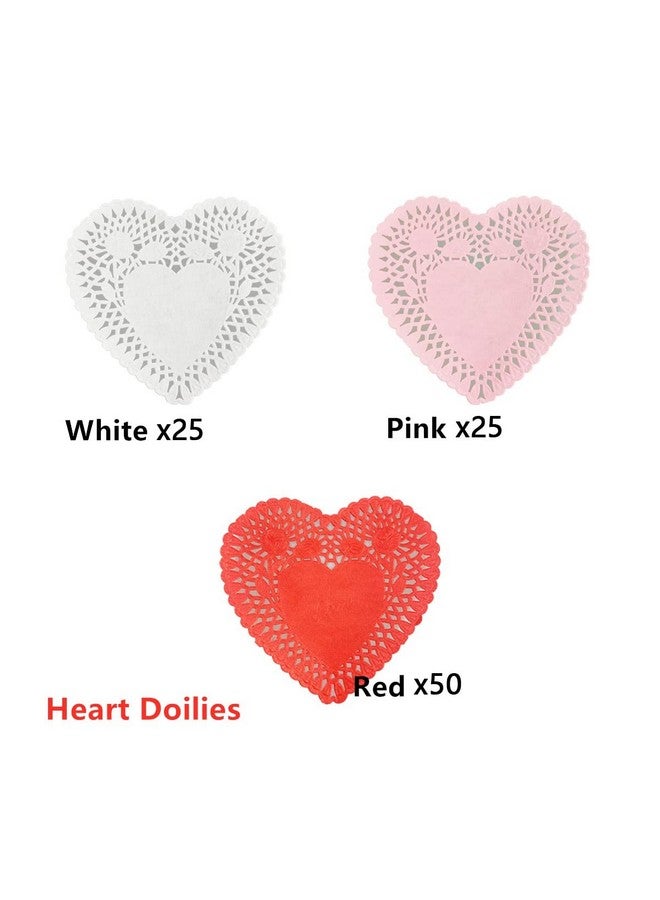 QINGQIU Valentines Day Crafts Set with 100 Heart Doilies, 4 Bags Foam Heart Stickers for Valentines Day Decor Kids Decoration Gifts Party Supplies - Image 2