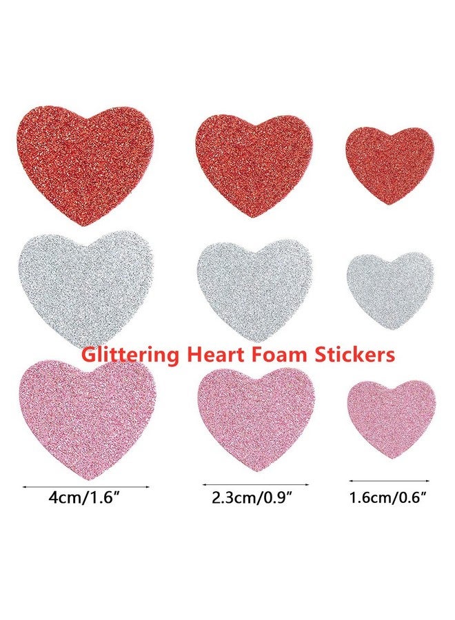 QINGQIU Valentines Day Crafts Set with 100 Heart Doilies, 4 Bags Foam Heart Stickers for Valentines Day Decor Kids Decoration Gifts Party Supplies - Image 3