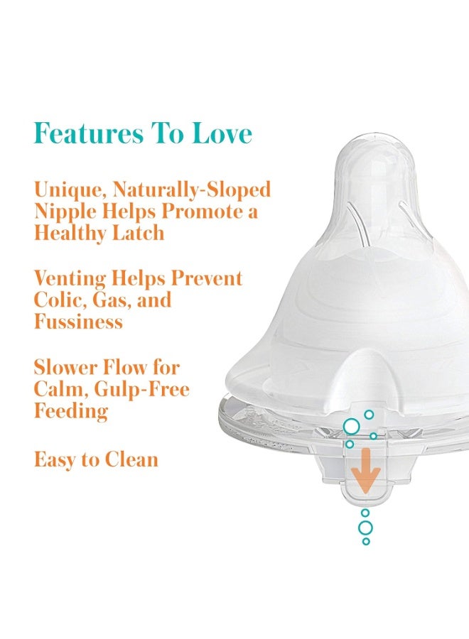 Evenflo Feeding زجاجات إيفن فلو للتغذية بالتوازن + عنق واسع - 6 أونصات 3 عبوات - Image 3