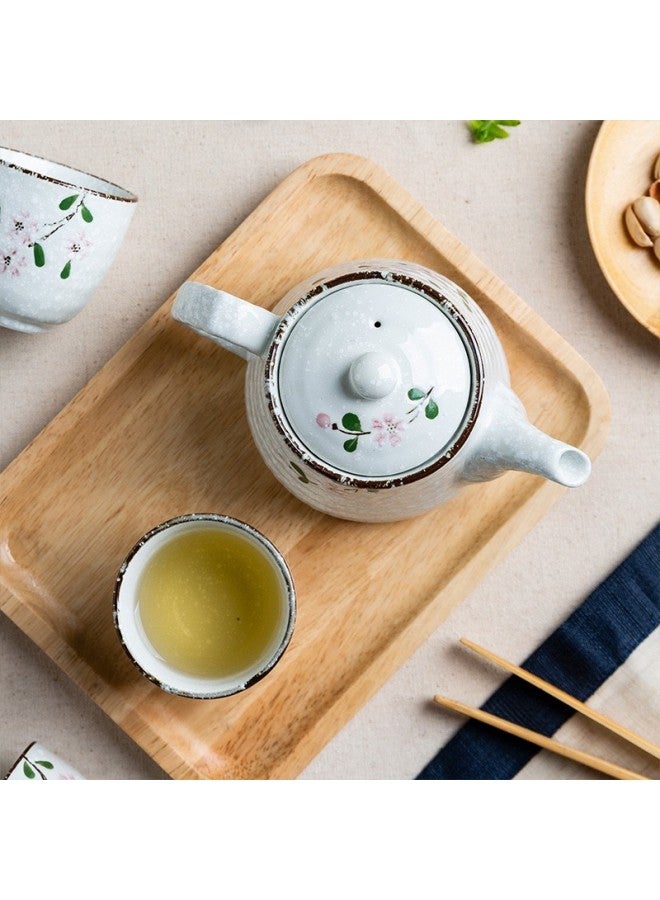 All-round Quanshi Tea Set, Cherry Blossom Ceramic Hand-painted Teapot, Tea Set With Cups, Gift Set Of One Teapot And Five Cups - Image 2