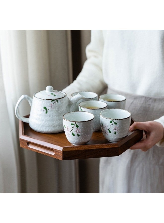 All-round Quanshi Tea Set, Cherry Blossom Ceramic Hand-painted Teapot, Tea Set With Cups, Gift Set Of One Teapot And Five Cups - Image 3