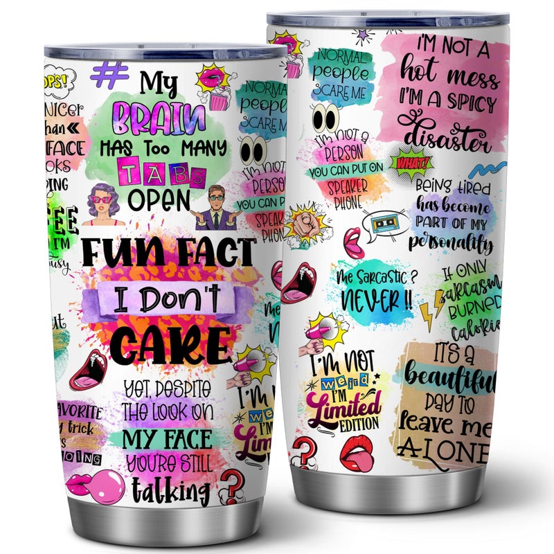 ATHAND 20 Oz Funny Sarcastic Quotes for WomenBirthday Gift for Women GirlsIdea for Best Friend Bestie Coworker Mom Wife Coffee Travel MugMoms Day PresentMulticoloured Insulated Tumbler with Lid