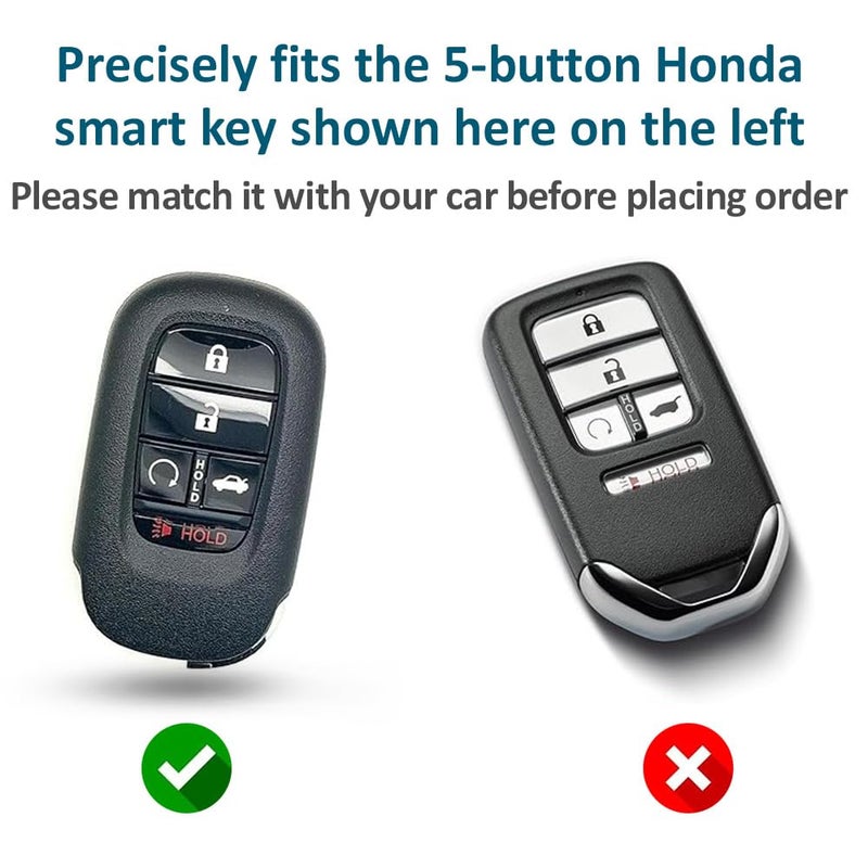 Autobase Silicone Key Fob Cover for 2022 2023 2024 2025 2026 Honda Civic Accord HR-V CR-V Sport SI EX EX-L Touring | 2026 Car Accessory | Key Protection Case - 2 Pcs (Black and Purple) - Image 2