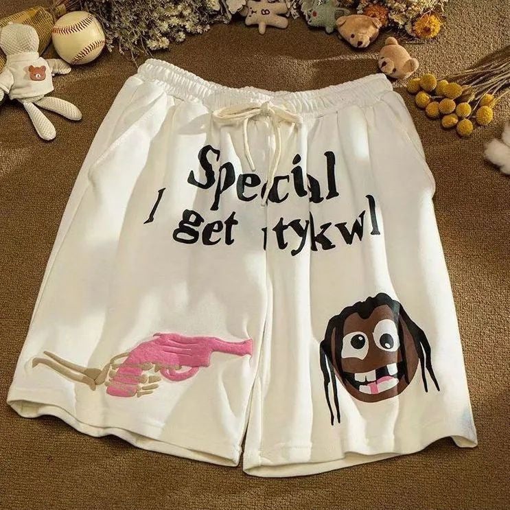 Casual Printed Summer Shorts Unisex 9002-Black  - Image 2