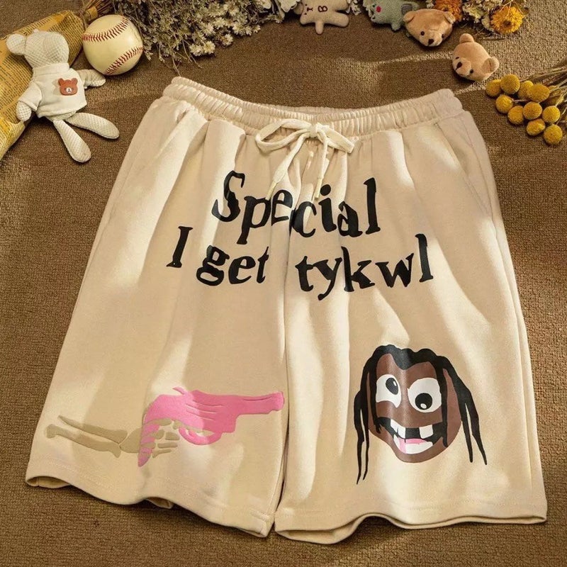 Casual Printed Summer Shorts Unisex 9002-Black  - Image 3