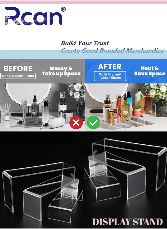 6 Piece Acrylic Showcase Display Risers Dessert Elevate Your Style and Organization Sleek and Versatile Home Decor and Storage Solution for Dressing Table and Kitchen Serving