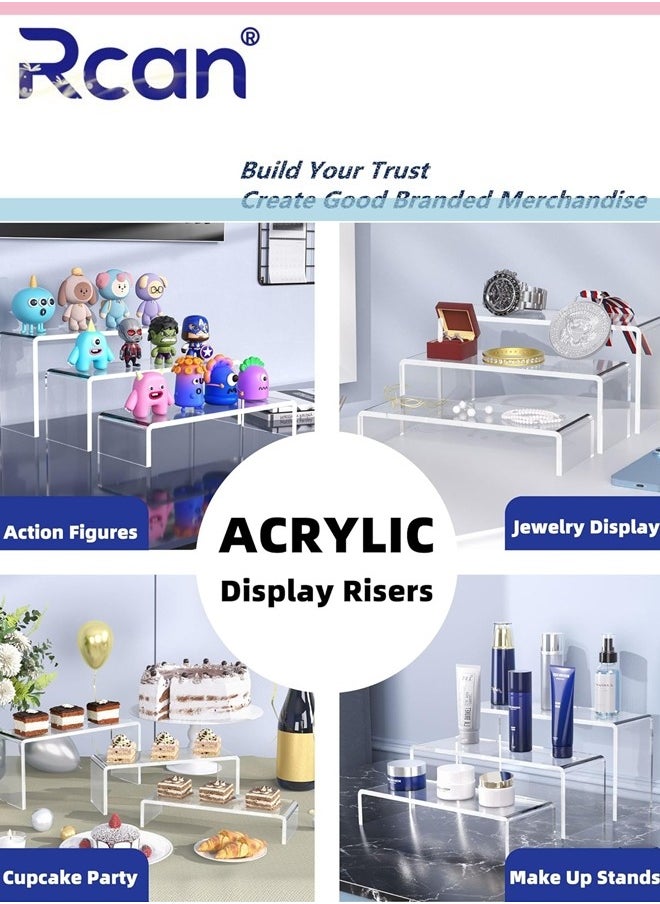 6 Piece Acrylic Showcase Display Risers Dessert Elevate Your Style and Organization Sleek and Versatile Home Decor and Storage Solution for Dressing Table and Kitchen Serving