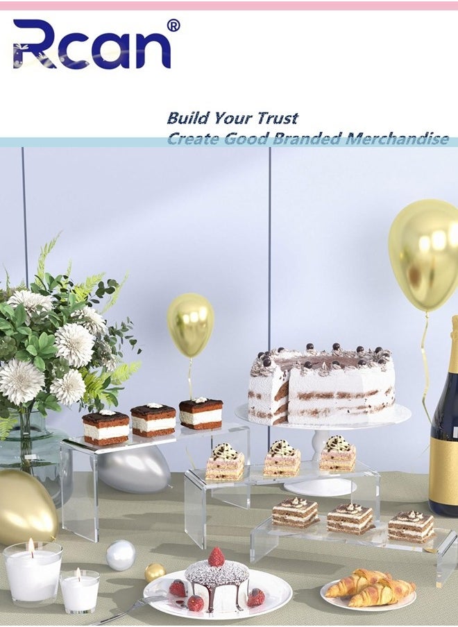 6 Piece Acrylic Showcase Display Risers Dessert Elevate Your Style and Organization Sleek and Versatile Home Decor and Storage Solution for Dressing Table and Kitchen Serving