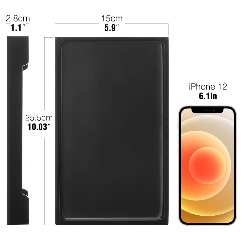 Luxspire صينية لوكسباير، 6" × 10" صينية مستطيلة للحمام، صينية خزان المرحاض، صينية مطبخ من الراتنج، صينية مجوهرات زخرفية، منظم سطح الطاولة للحمام، متوسطة، سوداء غير لامعة - Image 2