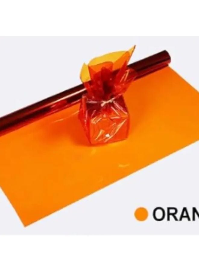 لفافة سيلوفان عيد الميلاد البرتقالي 7 ألوان 33 قطعة 8 × 118 بوصة غلاف هدايا بلاستيكي شفاف - Image 1