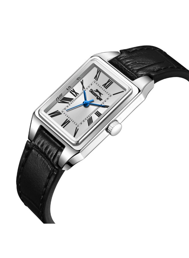 سلازنجر ساعة يد نسائية جلدية بعقارب - Image 2