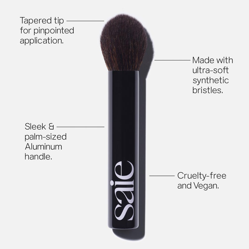 Saie The Fluffy Brush - Soft, Multi-Use Pressed + Loose Powder Brush - Fluffy Makeup Brush with Tapered Tip for Precise Application - Vegan, Cruelty-Free (1 Count) - Image 2