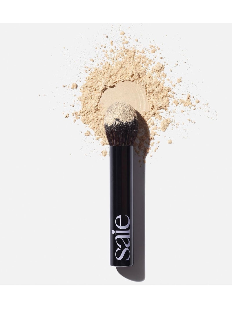 Saie Saie The Fluffy Brush - Soft, Multi-Use Pressed + Loose Powder Brush - Fluffy Makeup Brush with Tapered Tip for Precise Application - Vegan, Cruelty-Free (1 Count)  - Image 2