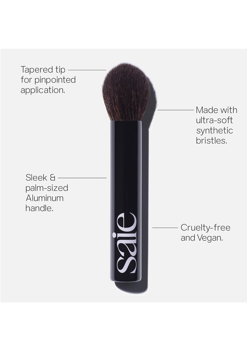 Saie Saie The Fluffy Brush - Soft, Multi-Use Pressed + Loose Powder Brush - Fluffy Makeup Brush with Tapered Tip for Precise Application - Vegan, Cruelty-Free (1 Count)  - Image 4
