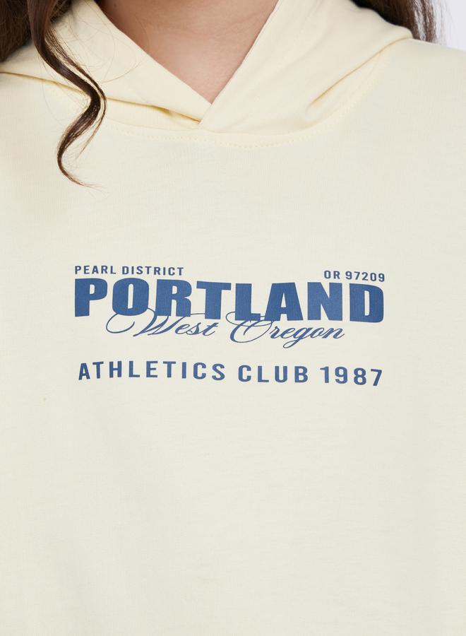 Styli Teens Cream Graphic Print Hoodie - Image 4