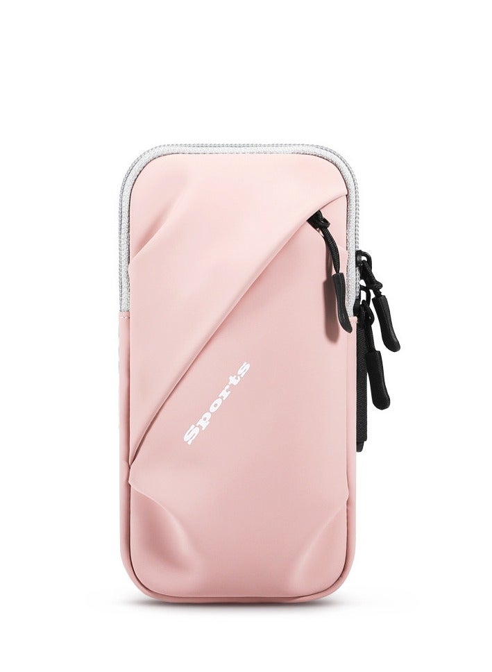 Generic Waterproof Sports Armband Running Phone Holder for Arm, Unisex Adjustable Arm Strap, Wrist Pouch for Outdoor Workouts, Fits Most Phones  pink version - Image 1