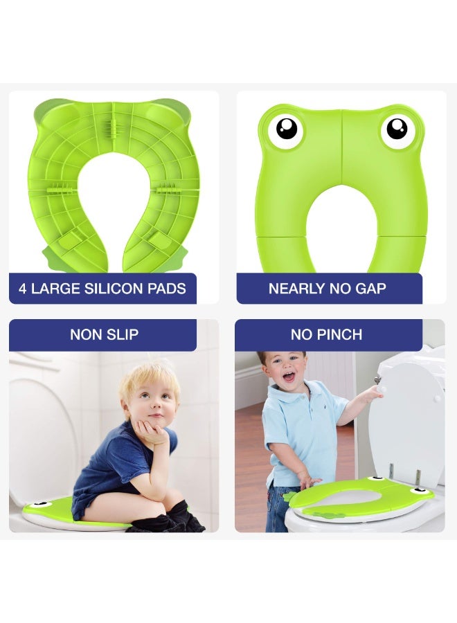 إن إكس تي مقعد نونية محمول وقابل للطي لتدريب الأطفال - وسادات سيليكون كبيرة مانعة للانزلاق، غطاء مقعد مرحاض للسفر للأولاد والبنات (قابل لإعادة التدوير وصغير الحجم) - Image 2