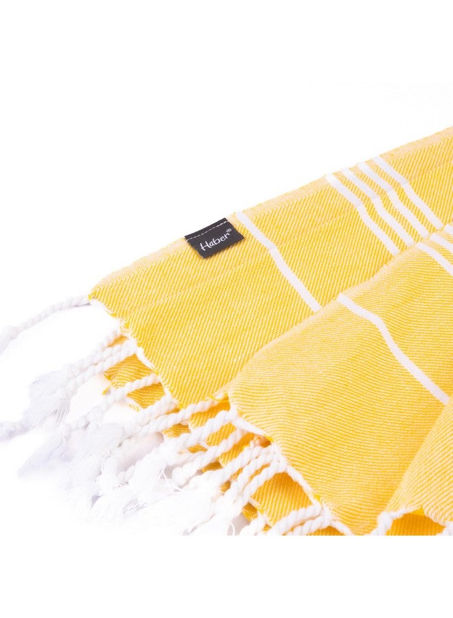 HABER - Premium Basic Large 100% Cotton Towel (152Cm X 76Cm) Soft, Absorbent and Comfortable Towels for Bath Large Size Quick Dry for Bath, Gym & Travel, Pack of 1pcs - Lemonade Fizz - Image 4