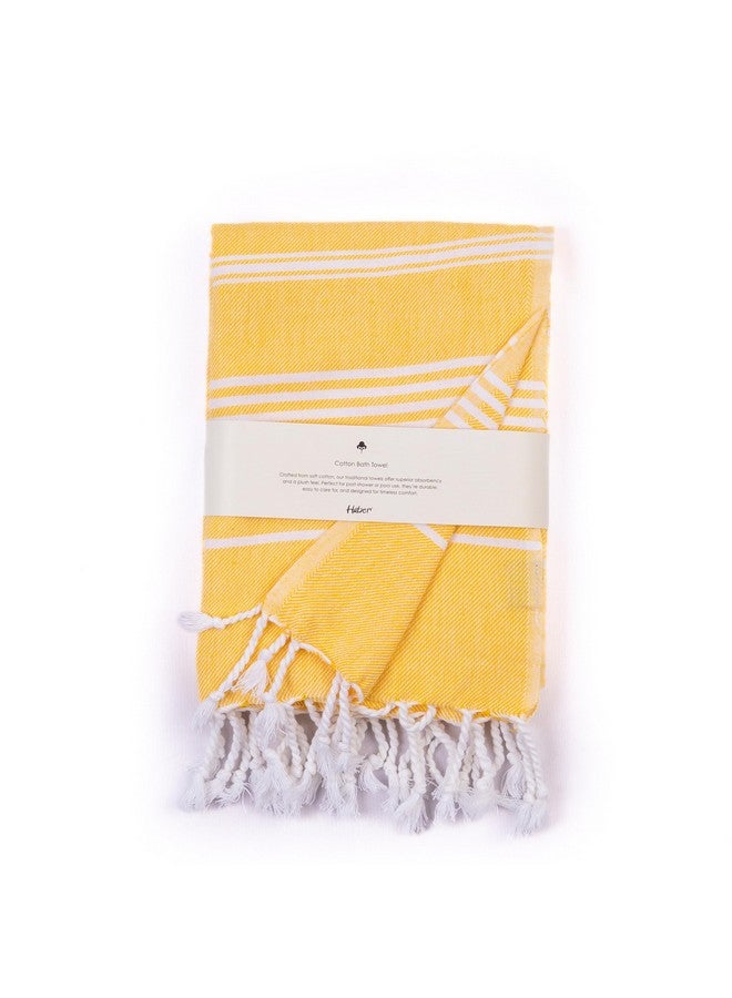 HABER - Premium Basic Large 100% Cotton Towel (152Cm X 76Cm) Soft, Absorbent and Comfortable Towels for Bath Large Size Quick Dry for Bath, Gym & Travel, Pack of 1pcs - Lemonade Fizz - Image 1