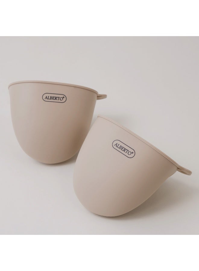 ALBERTO طقم قفازات سيليكون 2 قطعة، كريمة 11*7.8*8 سم - Image 1