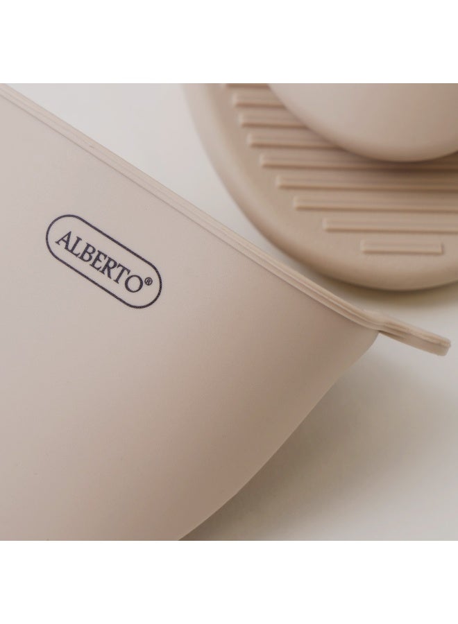 ALBERTO طقم قفازات سيليكون 2 قطعة، كريمة 11*7.8*8 سم - Image 4