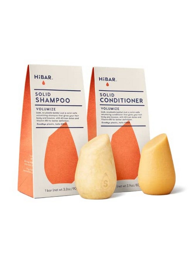 HiBAR Shampoo And Conditioner Bar Set All Natural Hair Care Plastic Free Travel Size Color Safe Eco Friendly Solid Sustainable Bars Zero Waste (Volumize) - Image 1