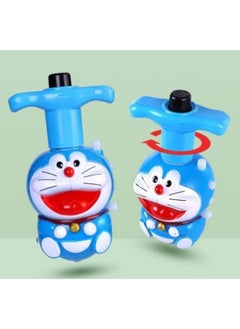 Manos Doraemon Shaped Flashing LED Light Up Toy, Blue lattu Toy, Spinner Toy for Kids Pack of 1  - Image 3