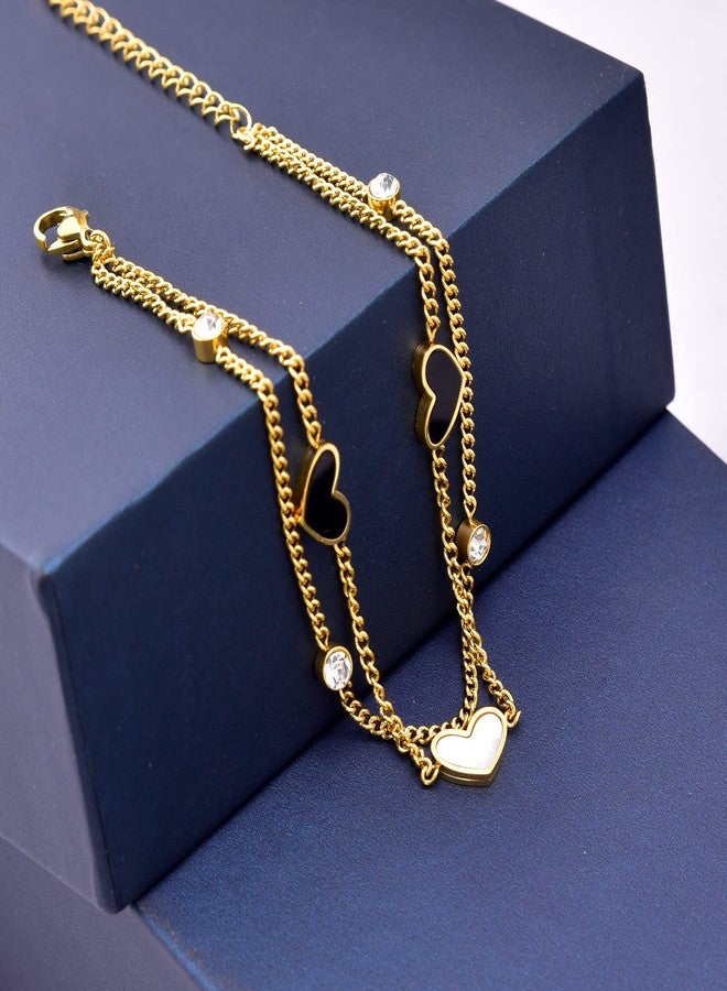 DS Gold Bracelets for Women 14K Gold Plated, Dainty Adjustable Chain Bracelet - Trendy Minimalist Delicate Jewelry Gift for Her with Box, Stackable Birthday Christmas Valentine's Gift (Style-1) - Image 3