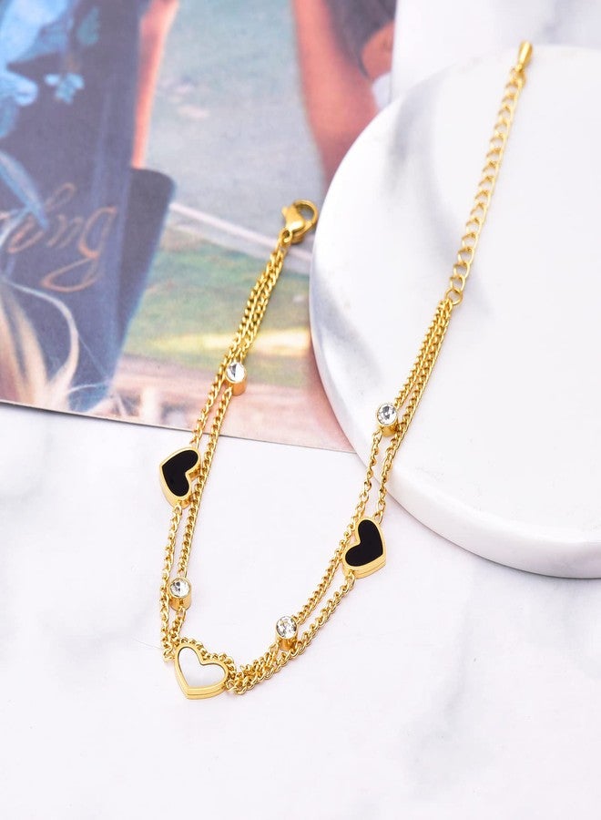 DS Gold Bracelets for Women 14K Gold Plated, Dainty Adjustable Chain Bracelet - Trendy Minimalist Delicate Jewelry Gift for Her with Box, Stackable Birthday Christmas Valentine's Gift (Style-1) - Image 5