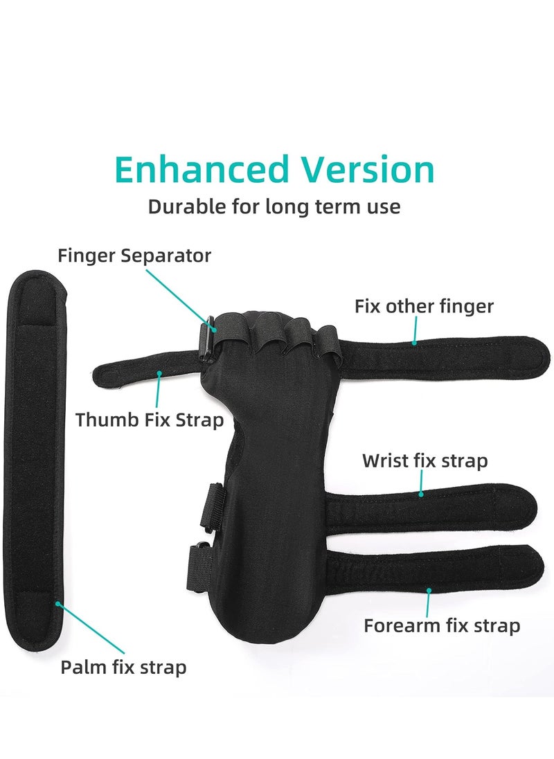 SYOSI - Stroke Resting Hand Splint Night Immobilizer Wrist Finger Brace for Flexion Contractures Functional 5 Finger Stabilizer Wrap for Muscle Atrophy Rehab Arthritis Pain Right - Image 1