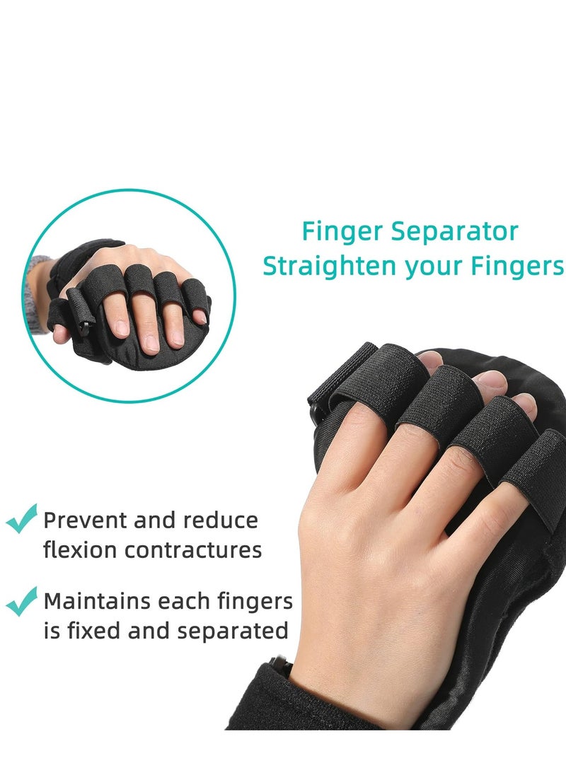 SYOSI - Stroke Resting Hand Splint Night Immobilizer Wrist Finger Brace for Flexion Contractures Functional 5 Finger Stabilizer Wrap for Muscle Atrophy Rehab Arthritis Pain Right - Image 1